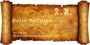 Kalik Mónika névjegykártya